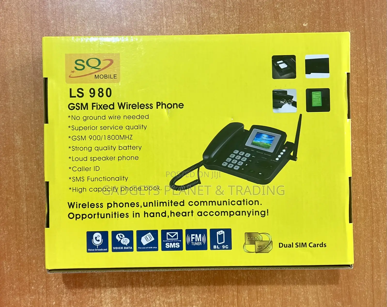 Sq Ls980 Dual Sim Deskphone With Adjustable Coloured Screen