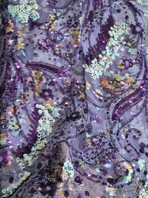 Beautiful Embellished Purple Sequin Lace