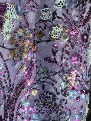 Beautiful Embellished Purple Sequin Lace