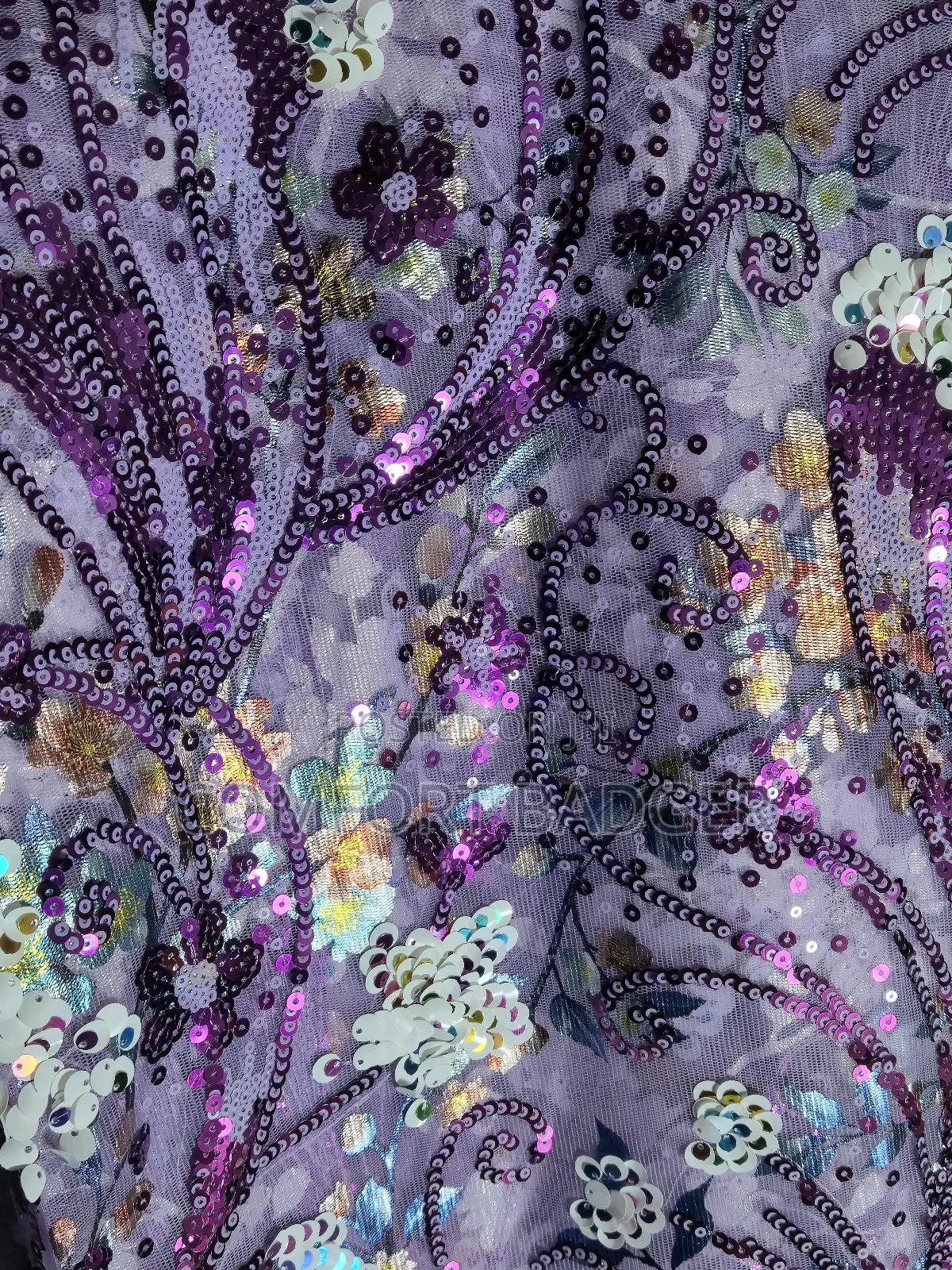 Beautiful Embellished Purple Sequin Lace