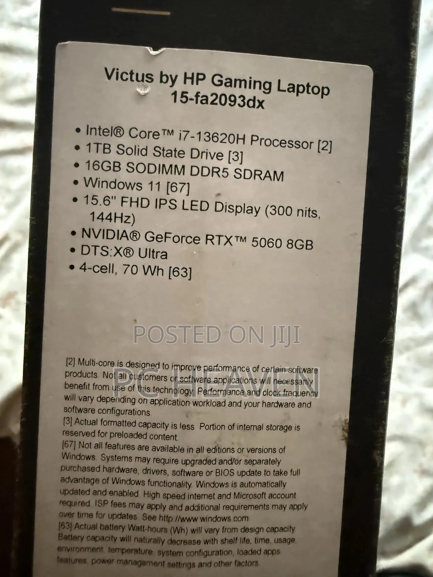 New Laptop HP Victus 15 16GB Intel Core i7 SSD 1T