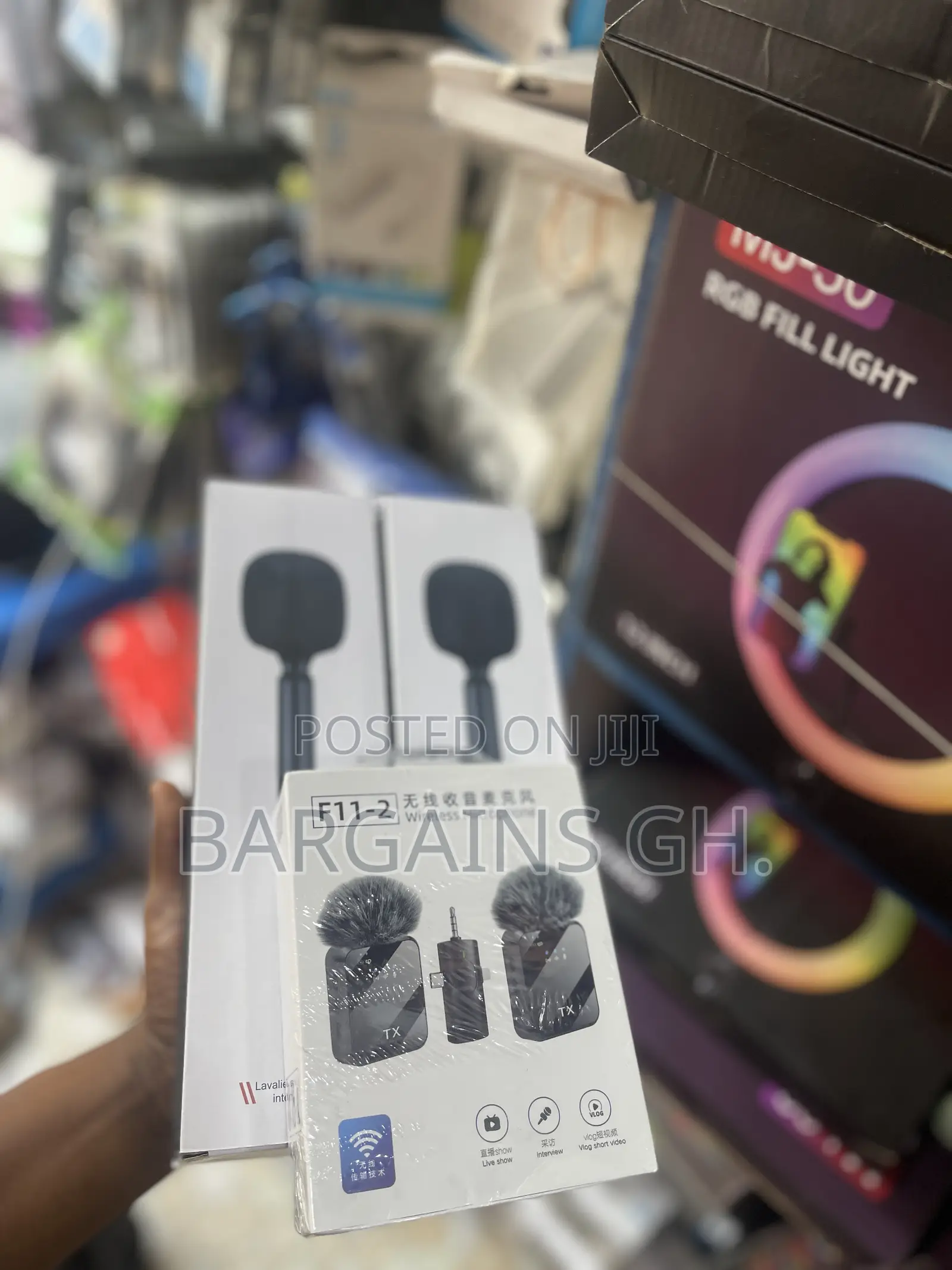 F11-2 All in One Lavalier Microphone With 2 Microphones Holders