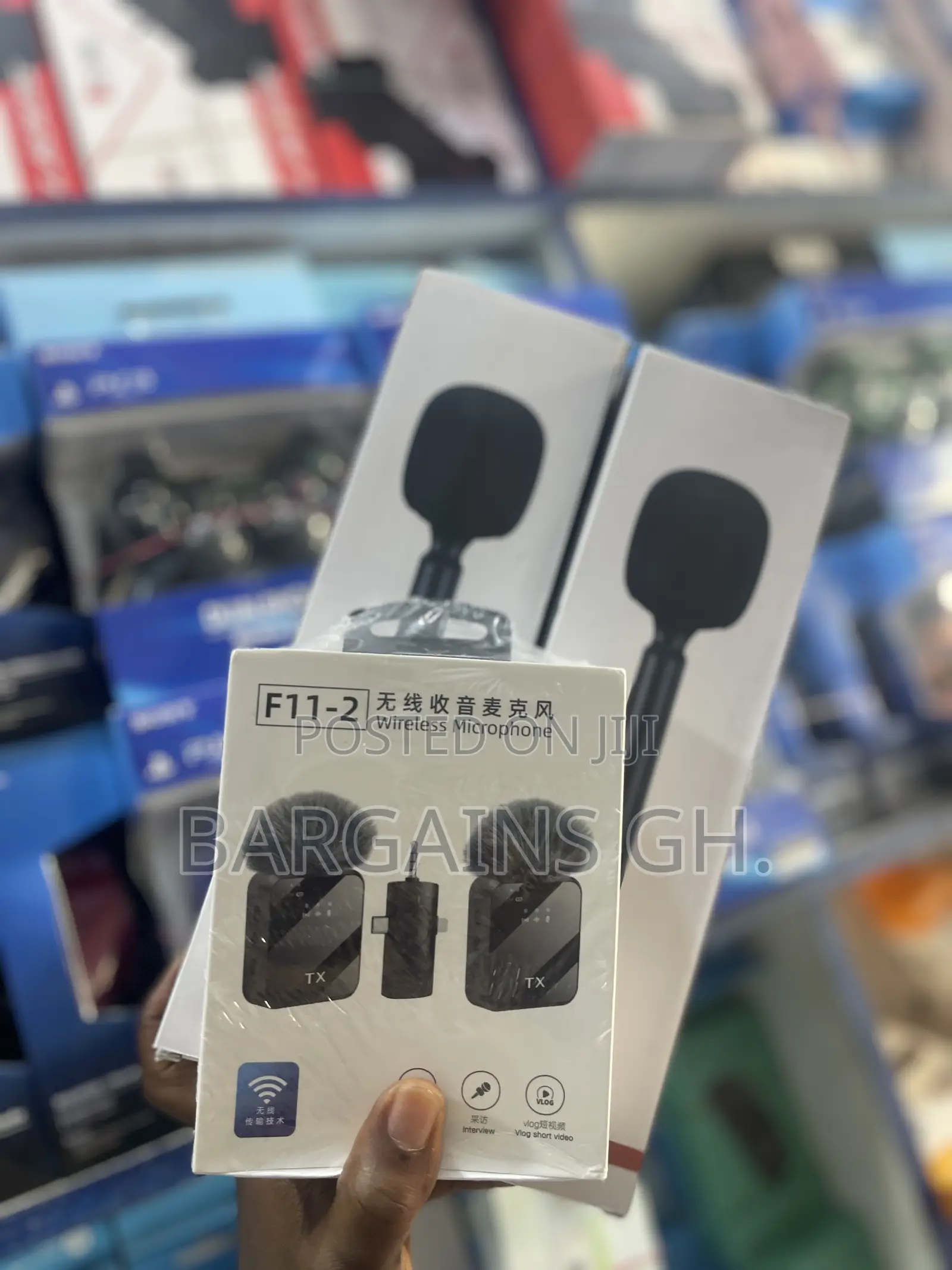 F11-2 All in One Lavalier Microphone With 2 Microphones Holders