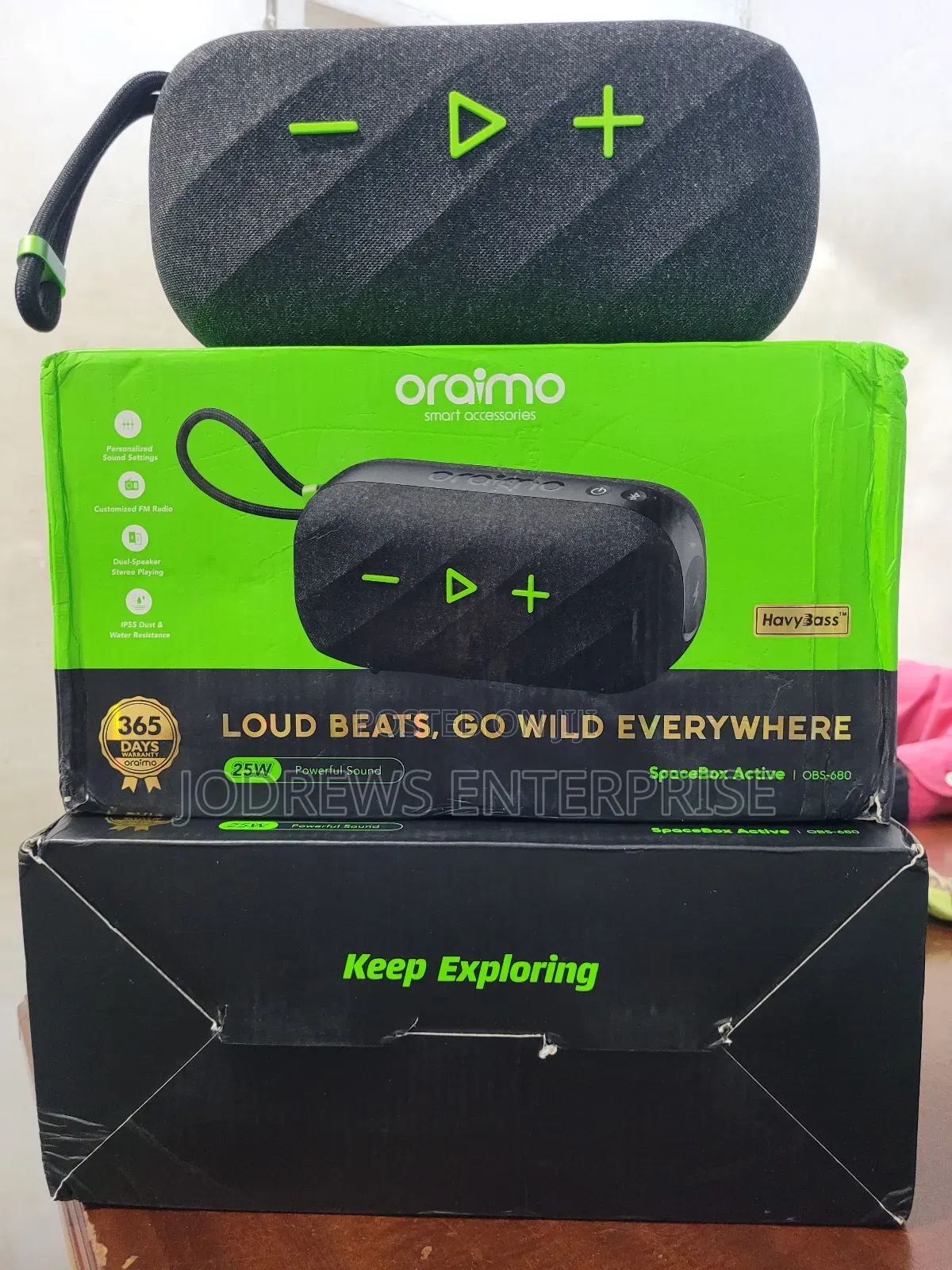 Oraimo Spacebox Active 25w Portable Speaker With Fm Radio Custom Eq.