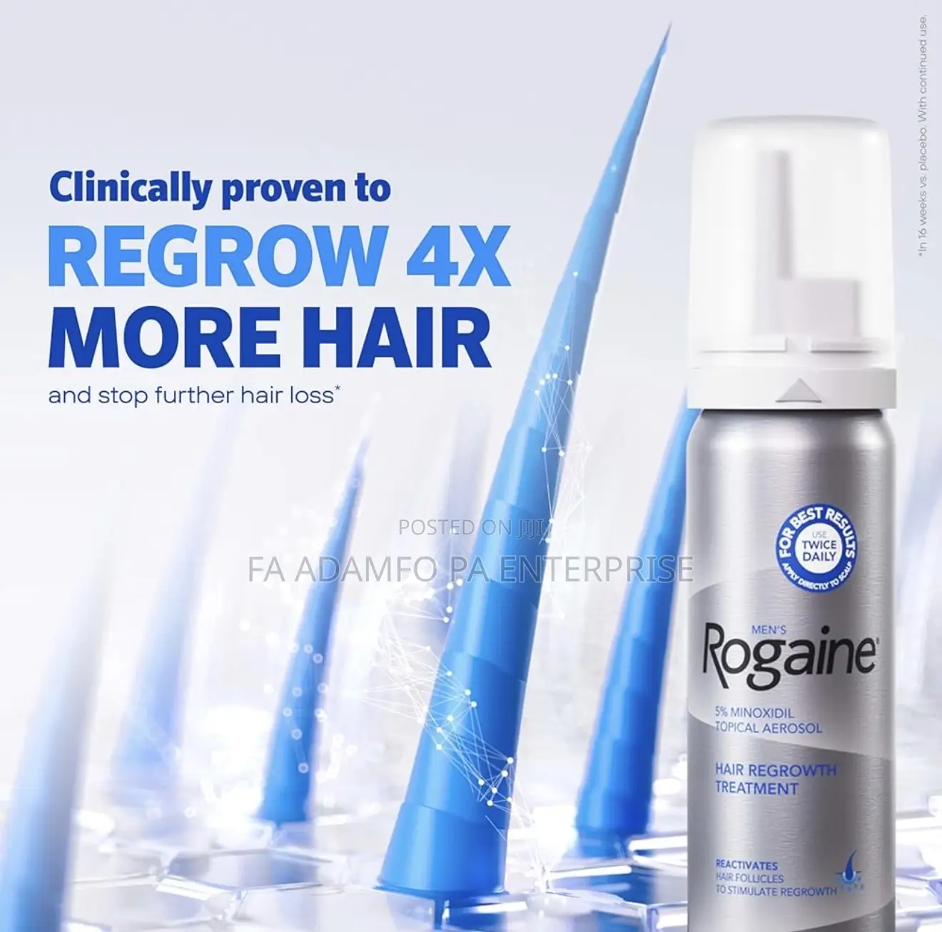 Rogaine Minoxidil Foam For Men - For Receding Hairline And Bald Spots