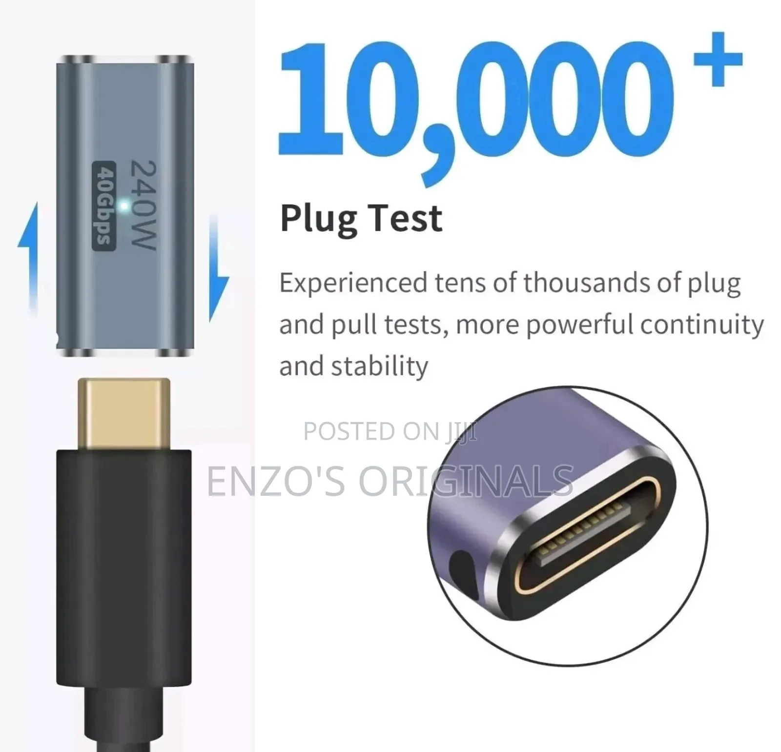 Usb-C Extender Joiner Extention Female to Female 240watt 40gbps New