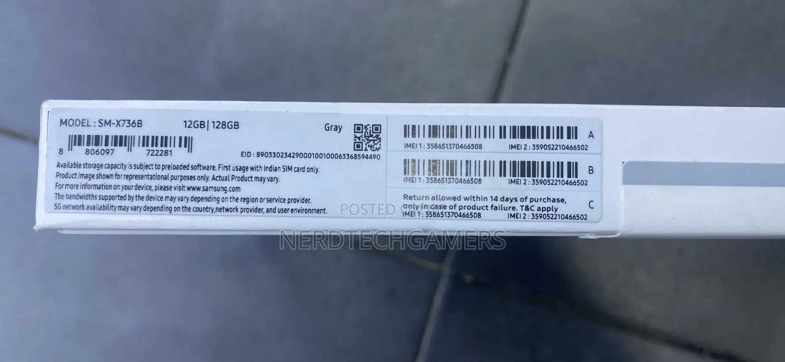 New Samsung Galaxy Tab S11 5G 128 GB Gray