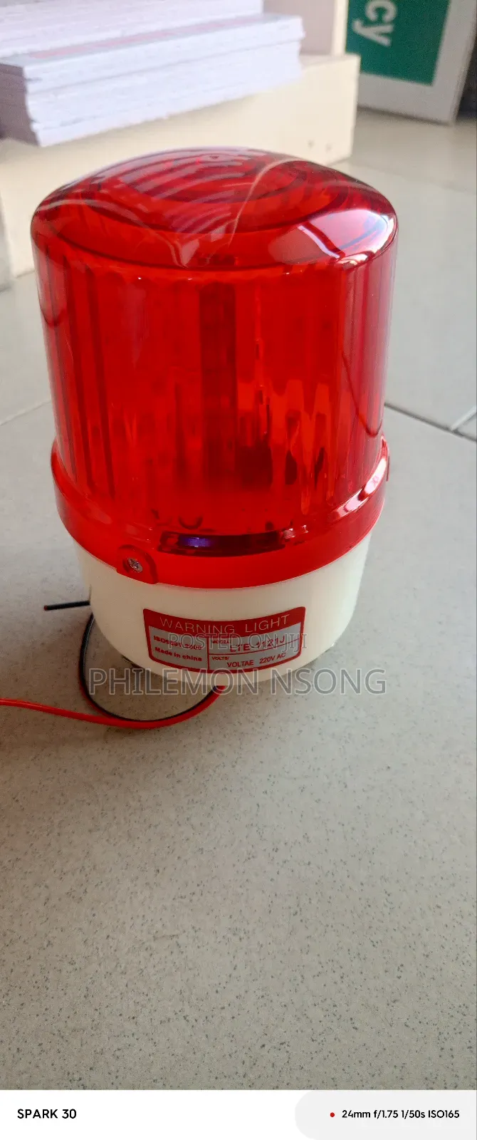 Industrial Red Rotary Beacon Warning Light.