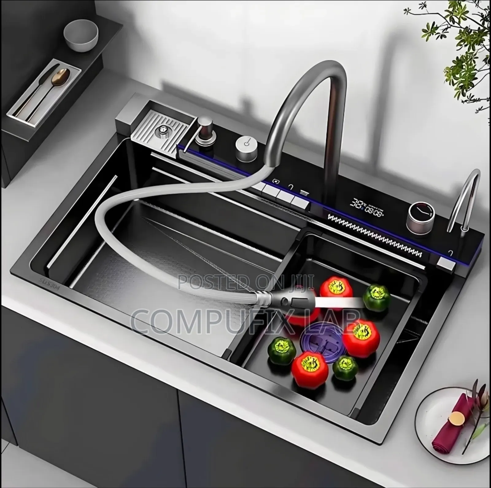 Smart Kitchen Sink With Pull Out Faucet