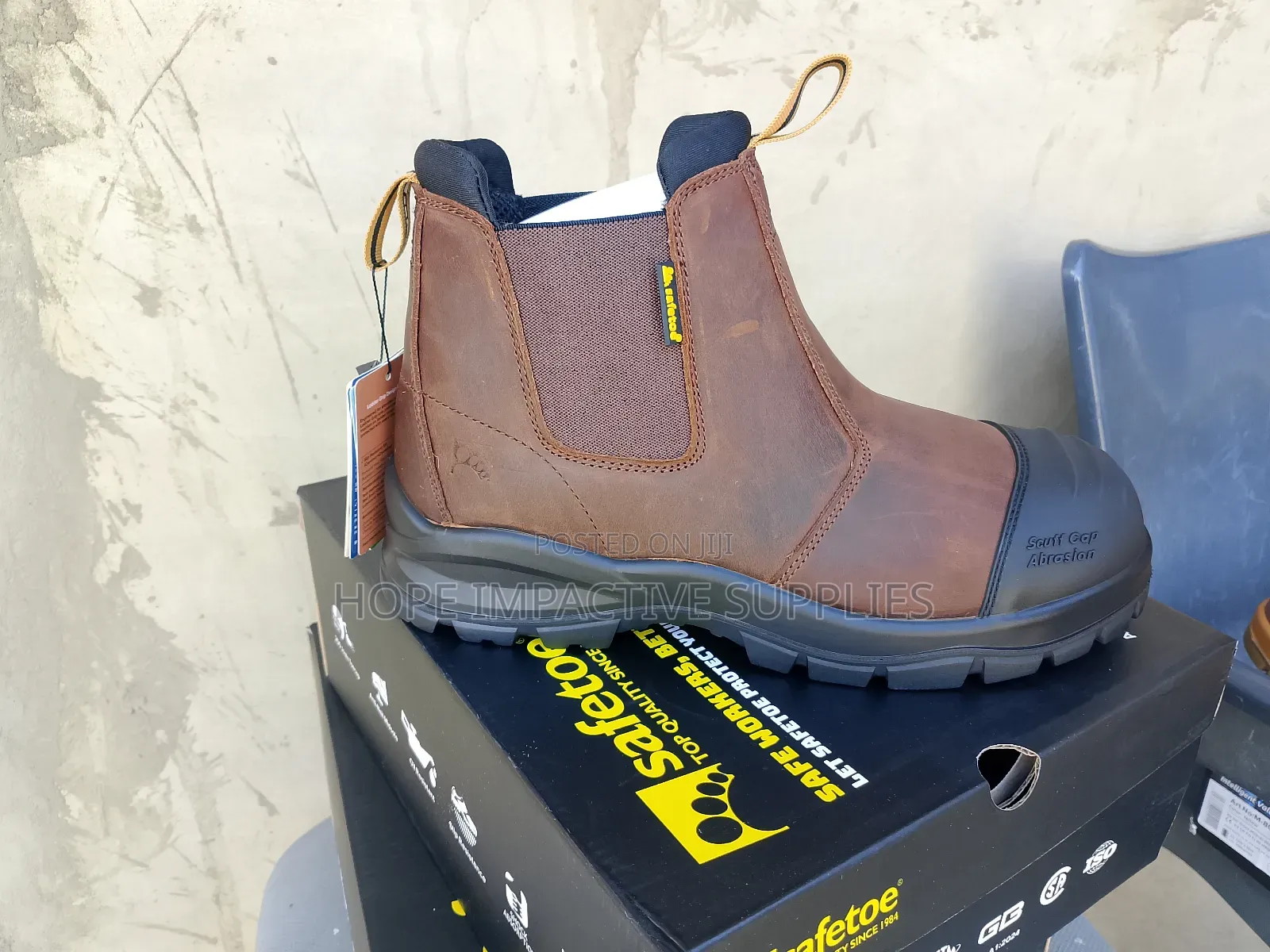 Coffee Brown Slip On Desert Boot- Safetoe Brand.