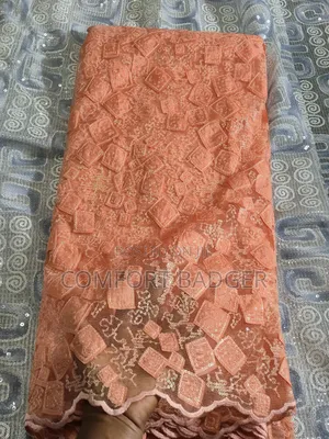 Peach Lace With Sequin Detailing