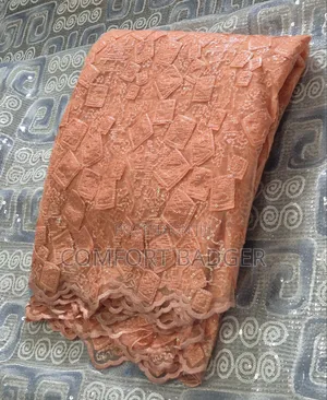 Peach Lace With Sequin Detailing