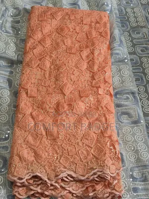 Peach Lace With Sequin Detailing