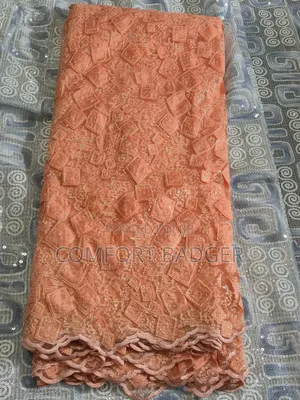 Peach Lace With Sequin Detailing