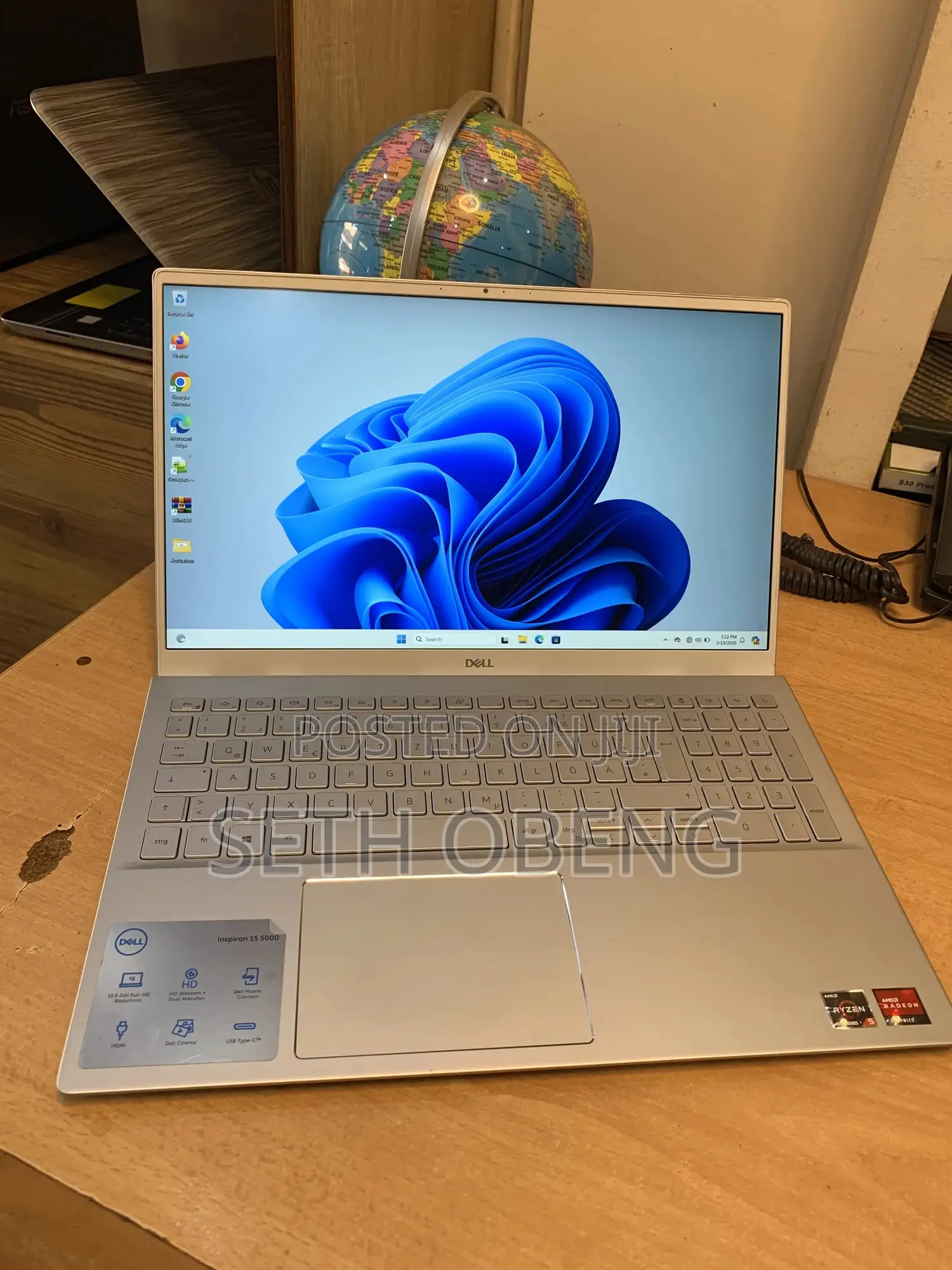 Laptop Dell Inspiron 15 5000 8GB AMD Ryzen 5 SSHD (Hybrid) 256GB
