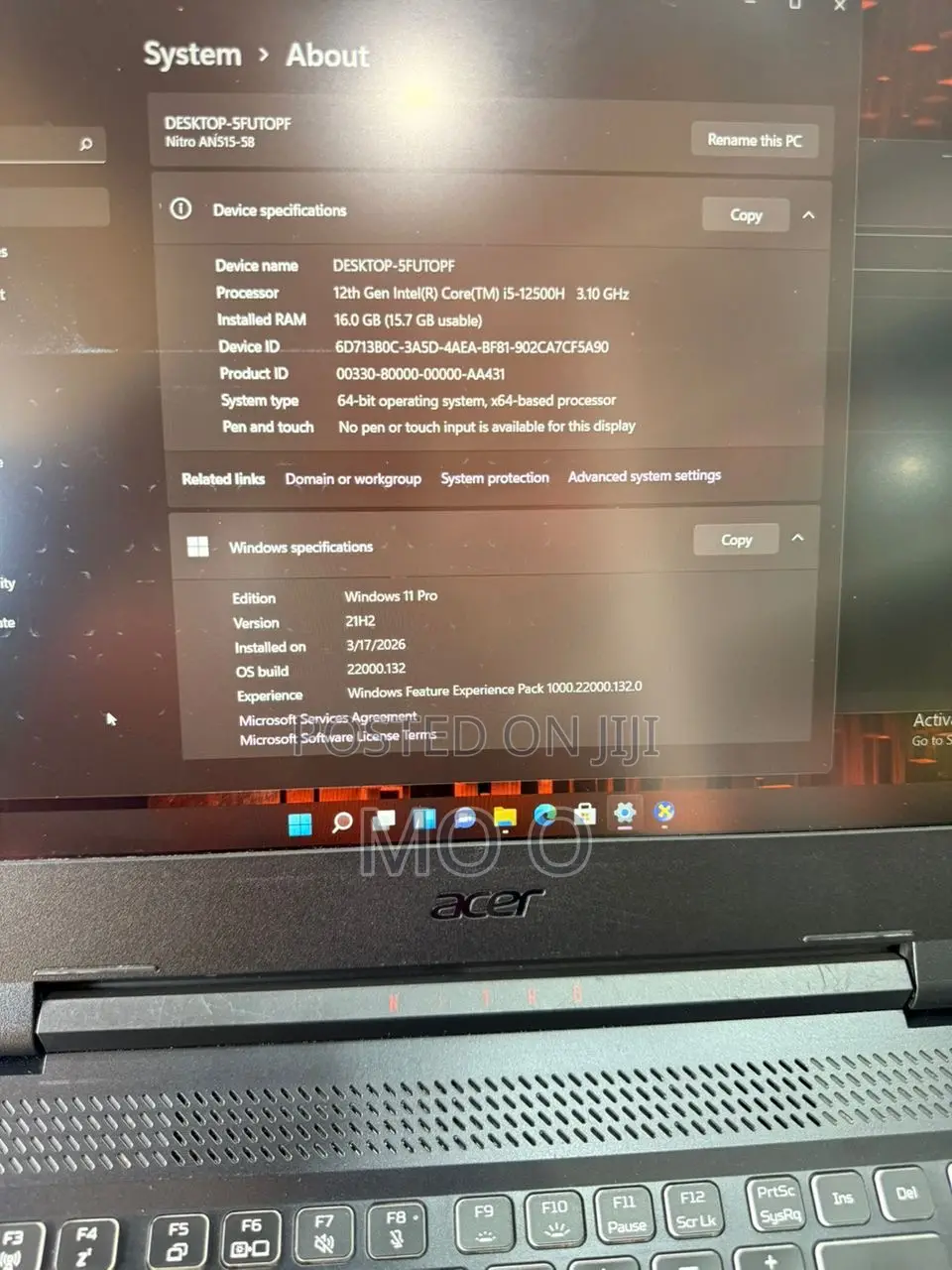 Laptop Acer Nitro 5 16GB Intel Core i5 SSD 512GB