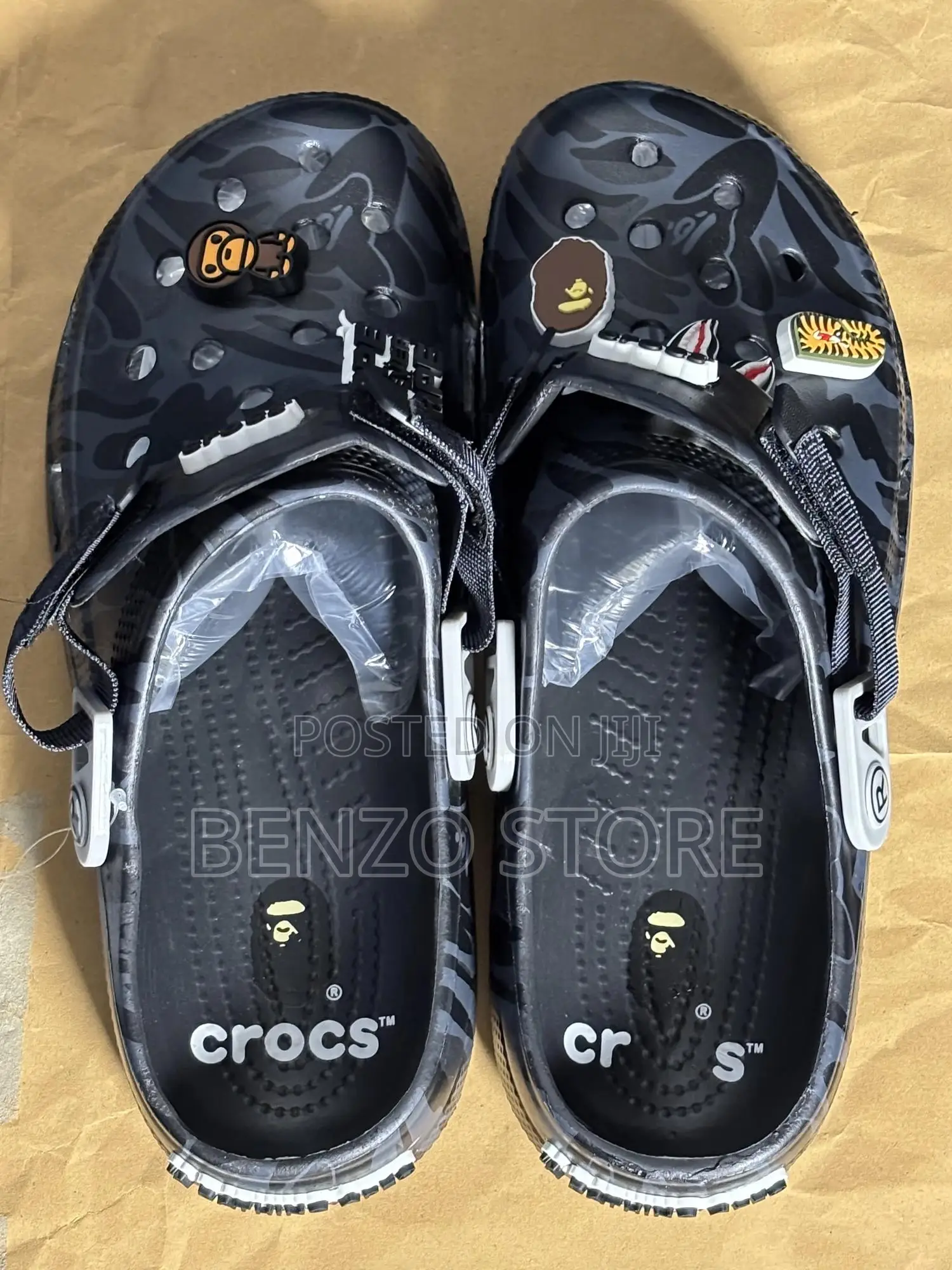 Original Pattern Crocs Clogs Unisex Comfort Wear Size 40-45 Black