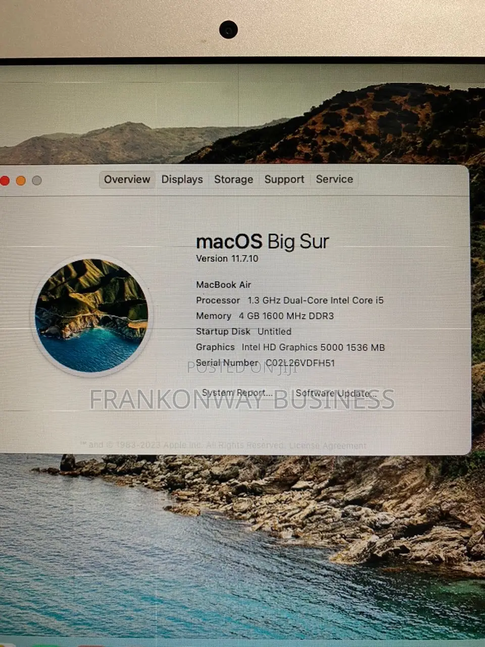Laptop Apple MacBook Air 4GB Intel Core i5 SSD 128GB