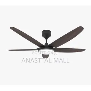 5 Blades Modern Art Ceiling Fan Black/Dark Wood