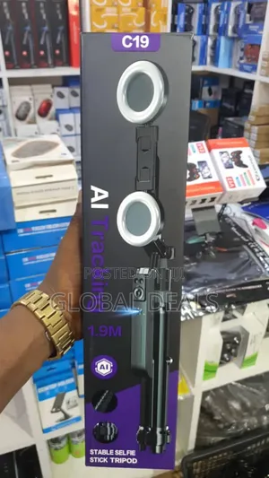 Ai Face Tracking Selfie Stick With Tripod Stand and Flashlight