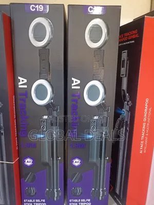 Ai Face Tracking Selfie Stick With Tripod Stand and Flashlight