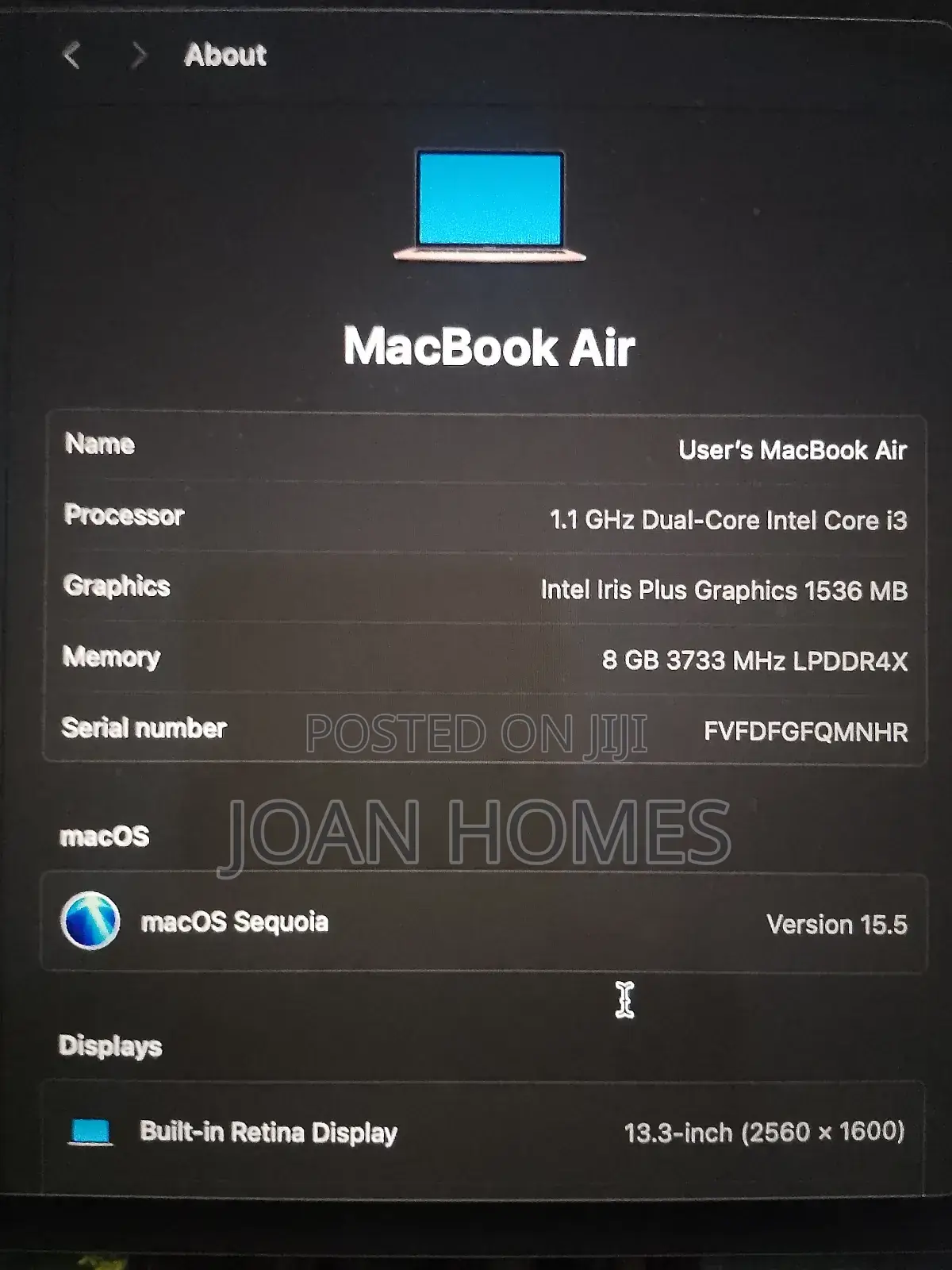 New Laptop Apple MacBook Air 256GB Intel Core i3 SSD 250GB