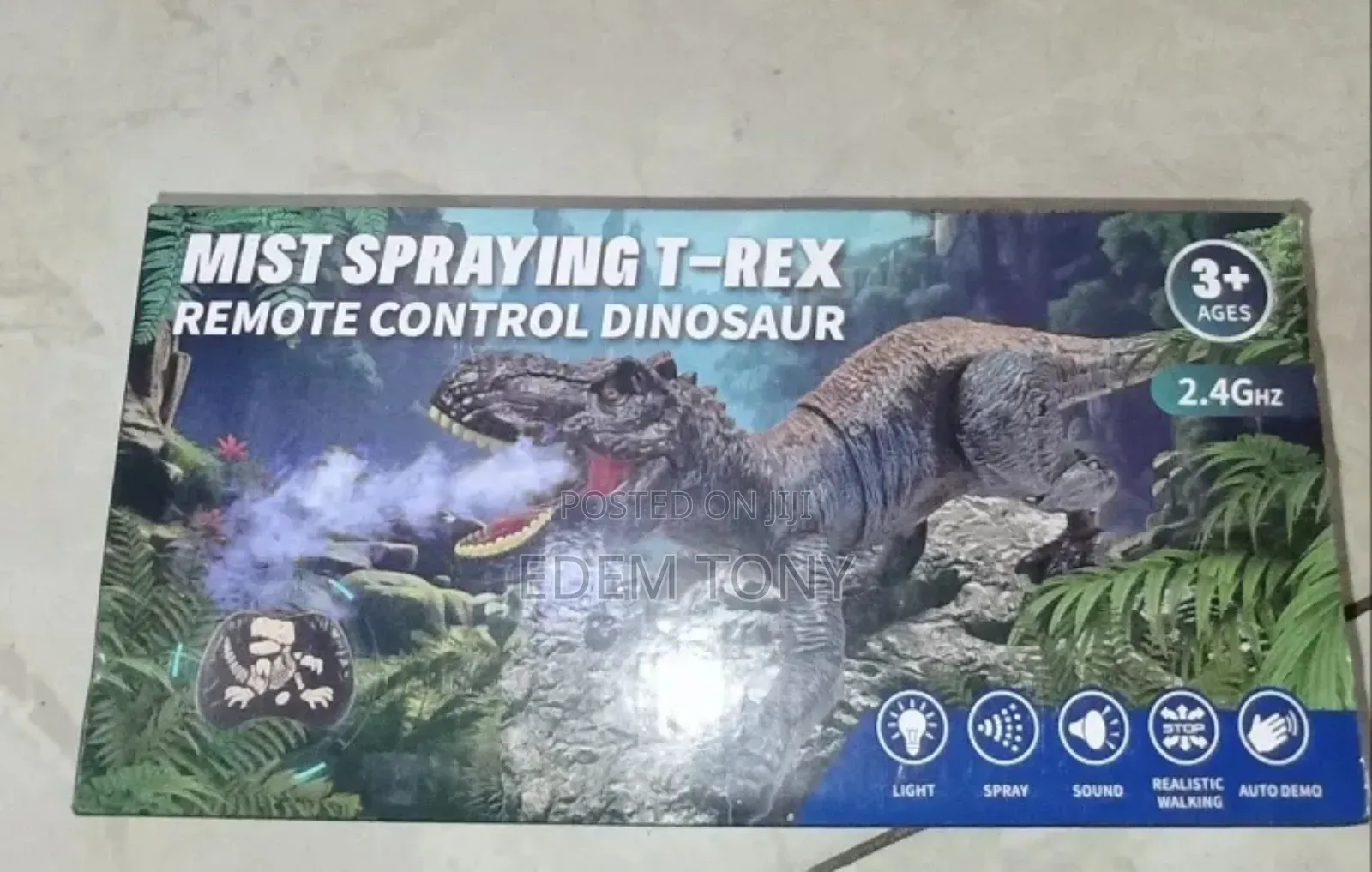 A Mist Spraying T-Rex Remote Control Dinosaur Toy