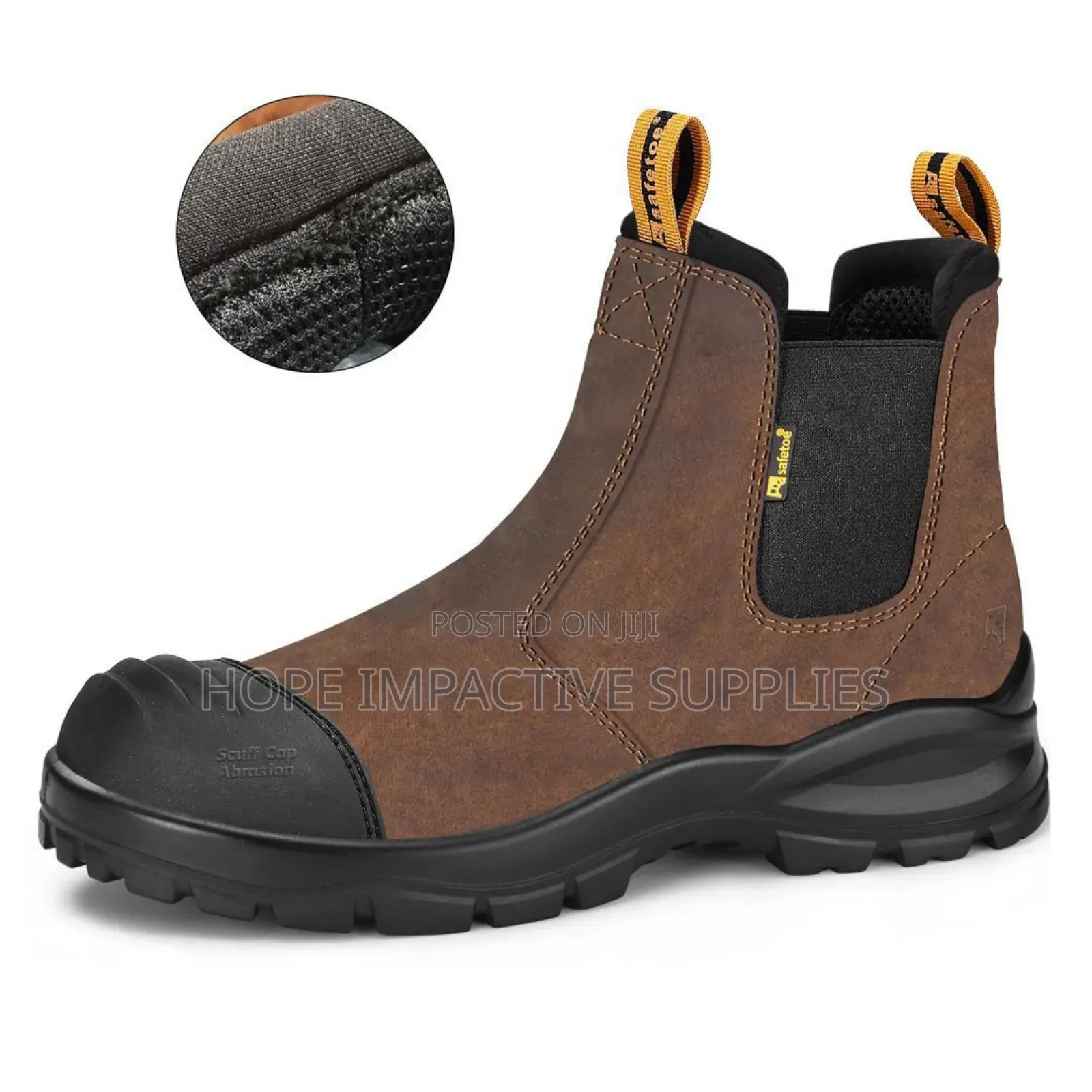 Coffee Brown Slip On Desert Boot- Safetoe Brand.