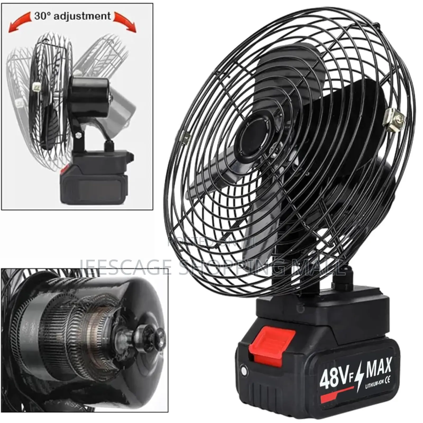 Max Cordless Portable Fan With 30° Tilt Adjustment