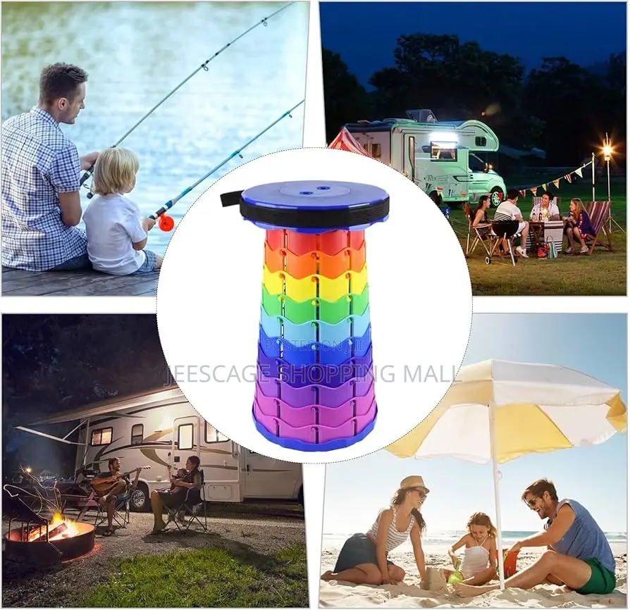 Portable Rainbow Telescopic Folding Stool