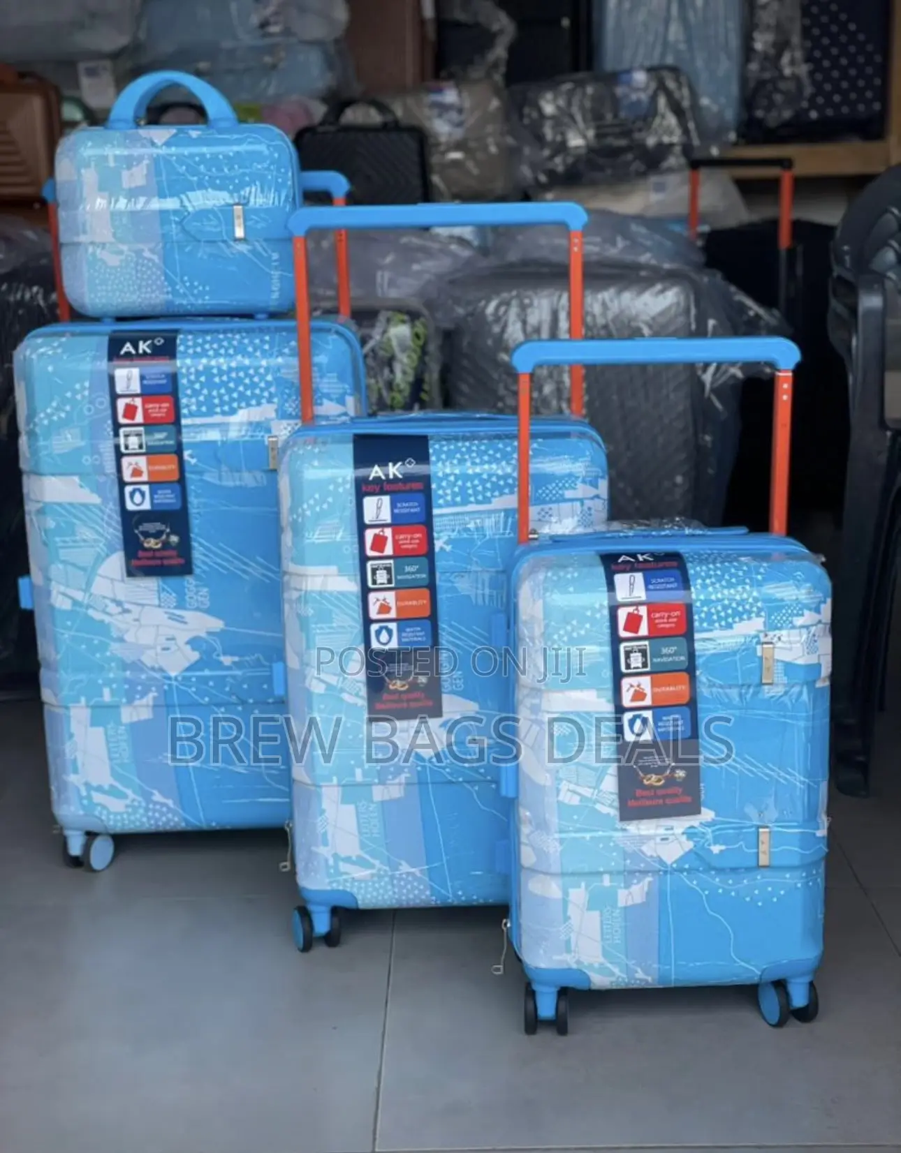 Original Ak 4set Designer Wide Handle Anticrack Suitcase.