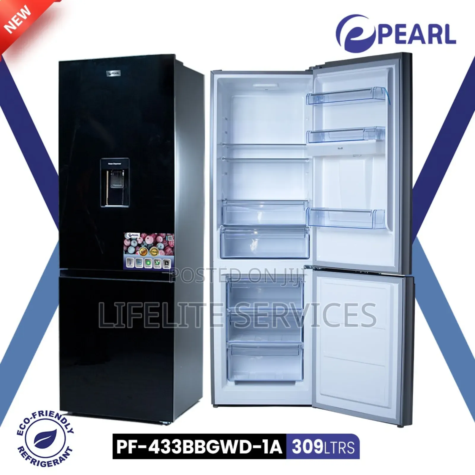 309 L Pearl Dispenser Fridge ~ Mirror Doors