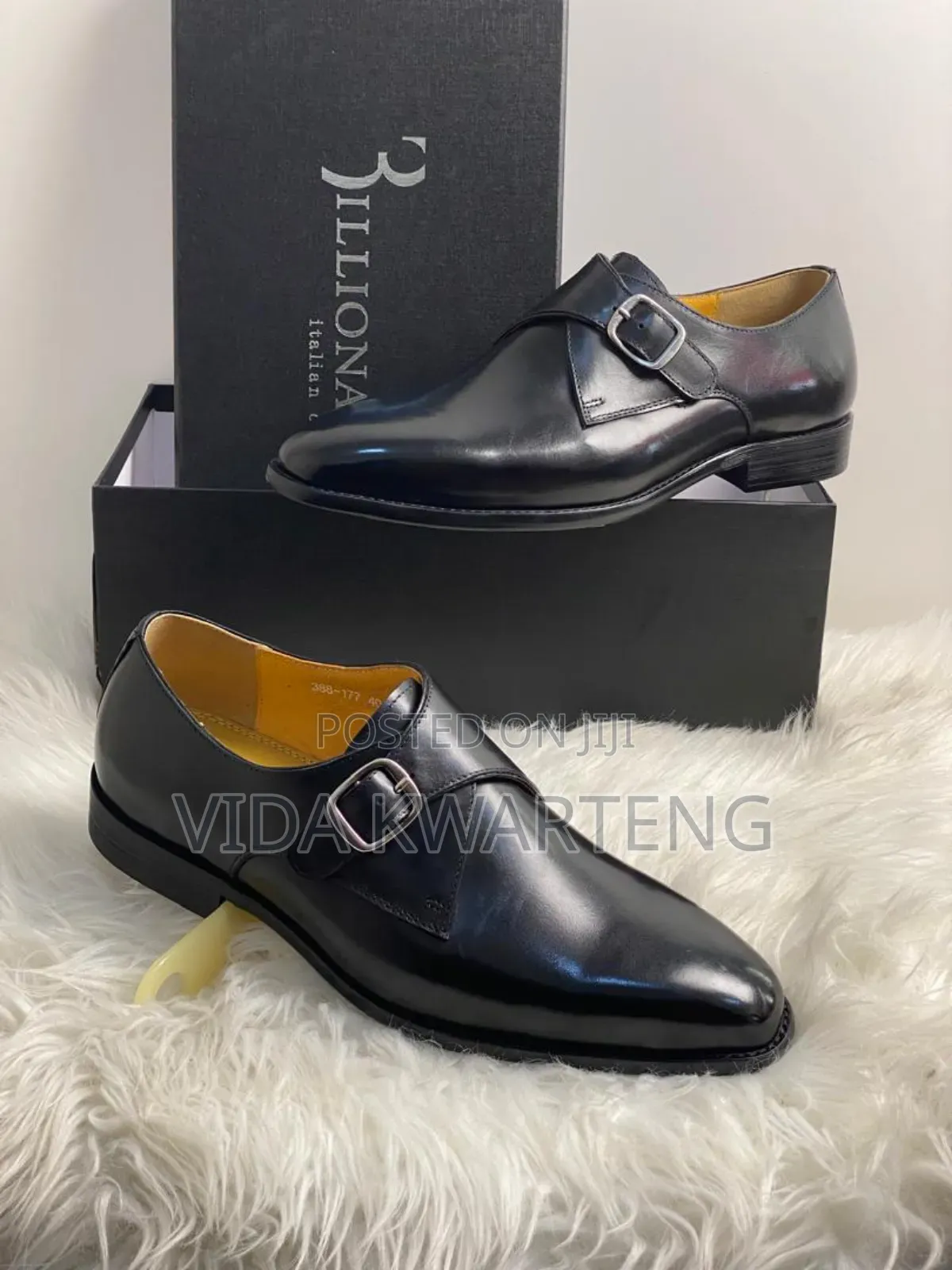 High Quality Billionaire Black Leather Shoes