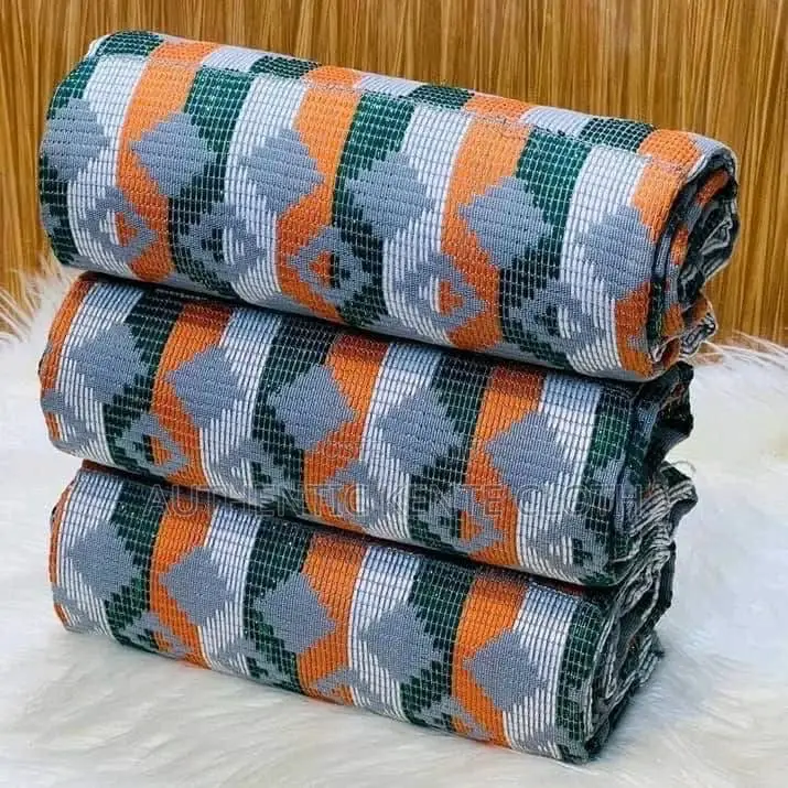 Authentic Kente Cloth With Free Customized Ahenema Slippers