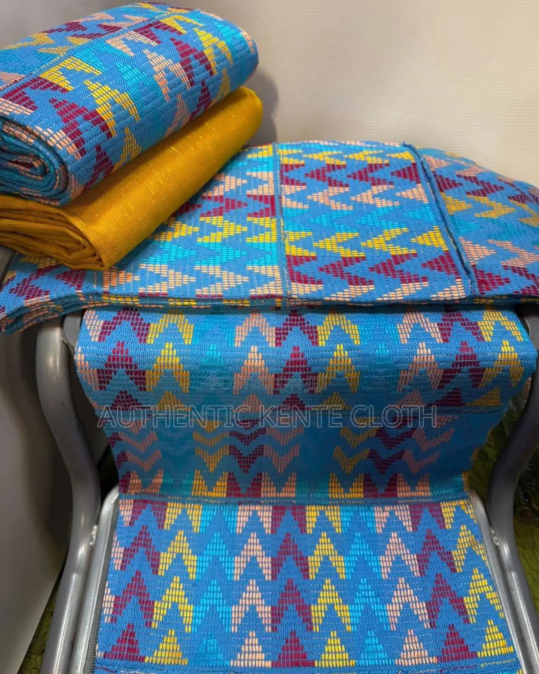 Authentic Kente Cloth With Free Customized Ahenema Slippers