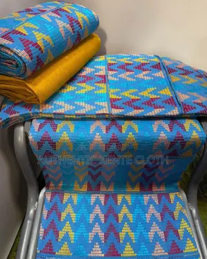 Authentic Kente Cloth With Free Customized Ahenema Slippers