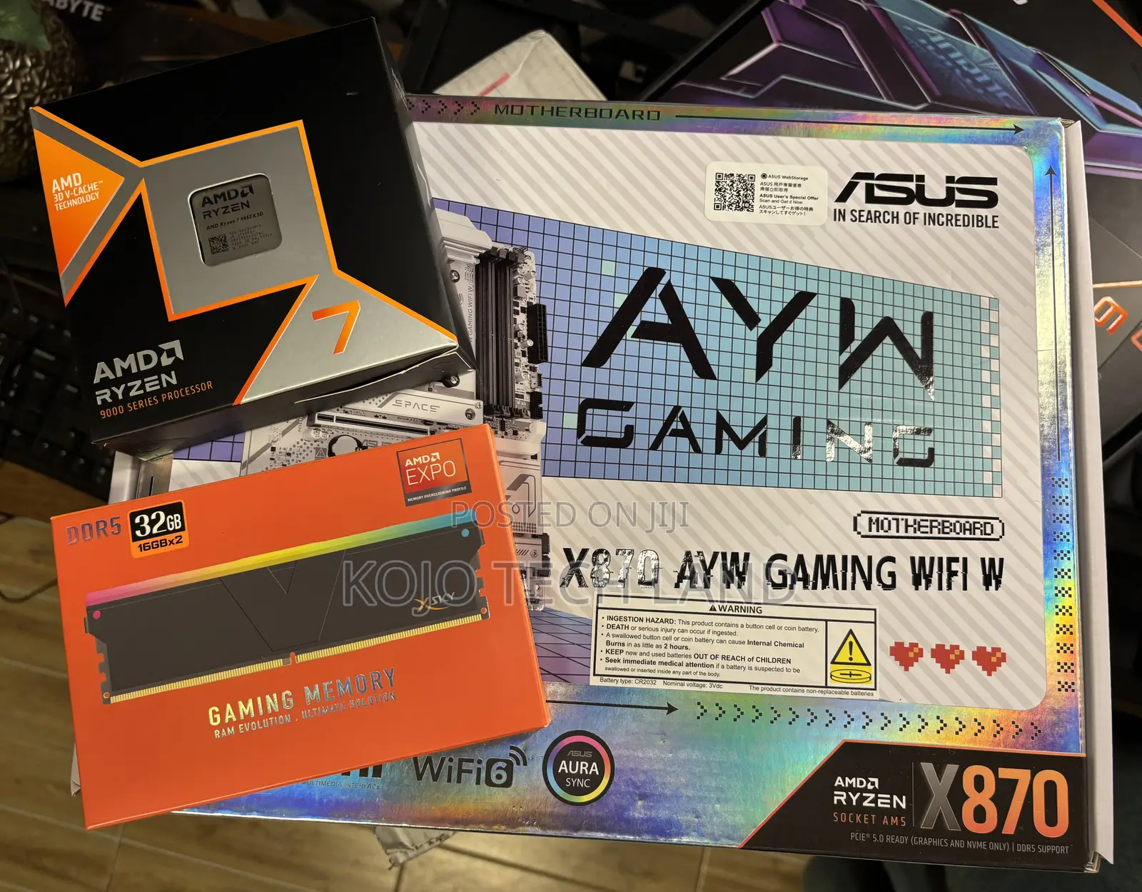 Ryzen 7 9850x3d Processor, Asus X870 Motherboard 32gb Ddr5