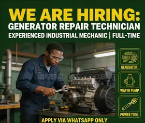 Experienced Generator Repair Technician Needed – High Bonus