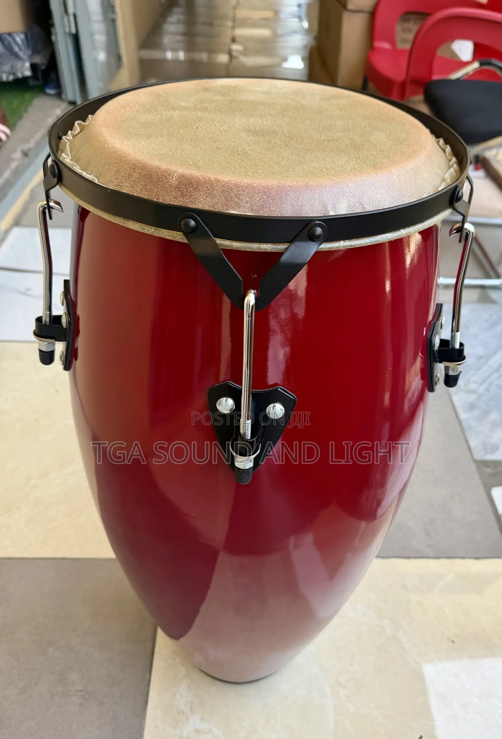 10inches Foreign Conga With Stand - Wine Red