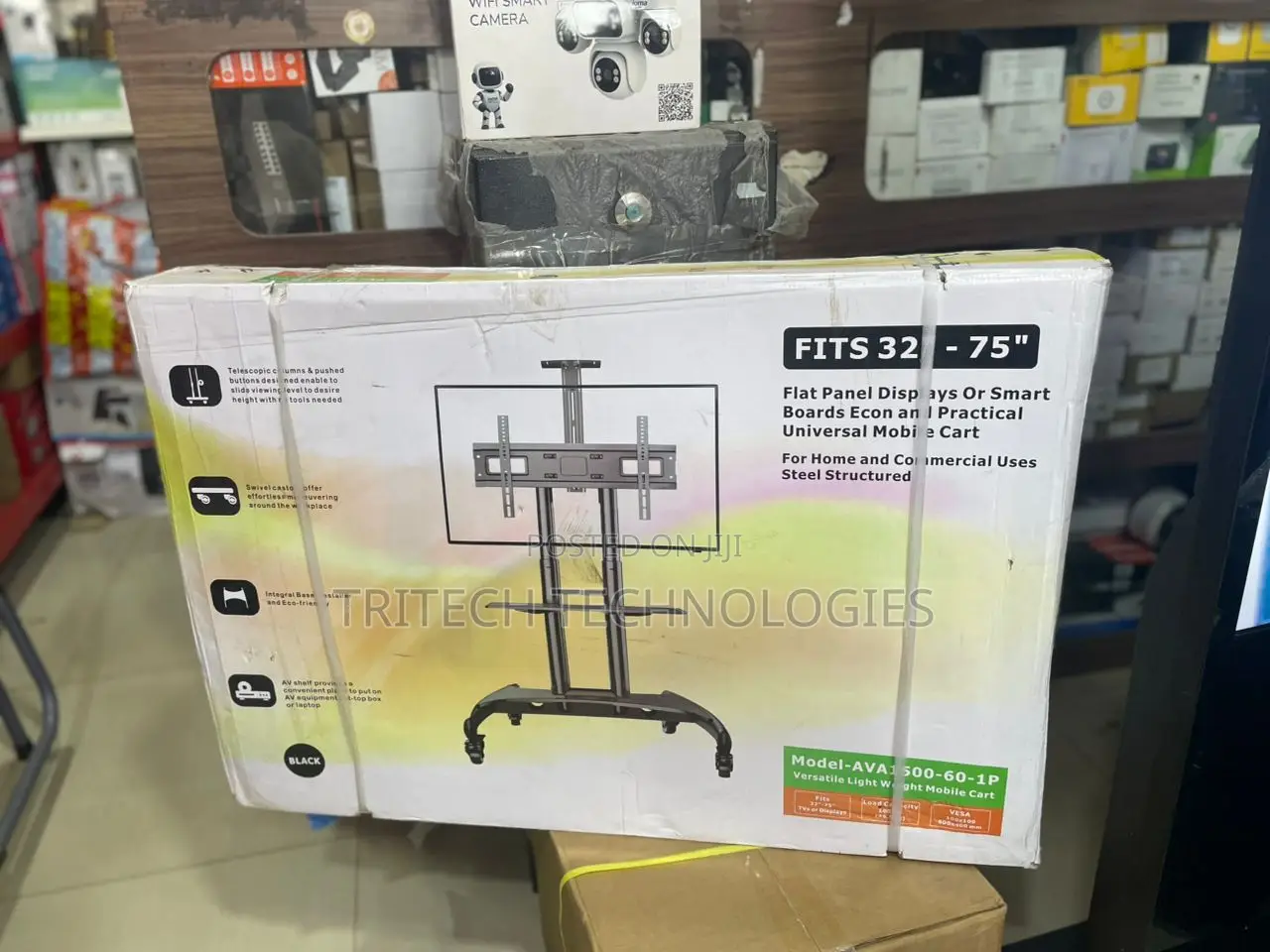 Tv Stand With Wheels For 32 To 70 Inches Lcd Led Oled Cart Rolling Tv