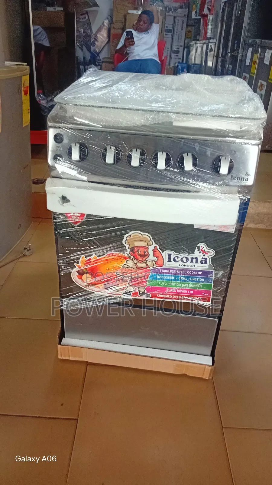 Powerful Flame Icona London 4 Burner Gas Cooker