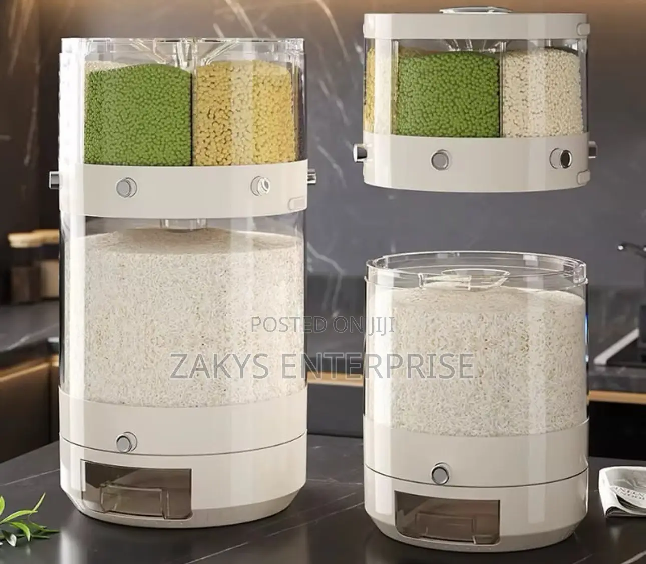 Dual Rice/Grains Dispenser Bucket