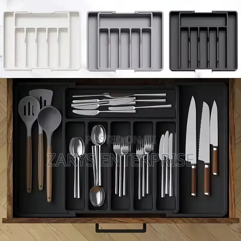 Expandable Plastic Cutlery Organizer