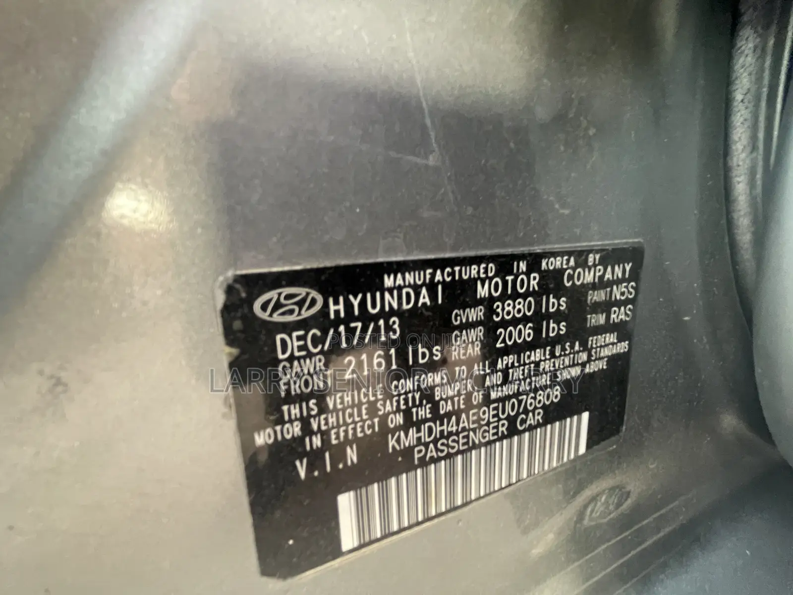 Hyundai Elantra Limited PZEV 4dr Sedan (1.8L 4cyl 6A) 2014 Gray