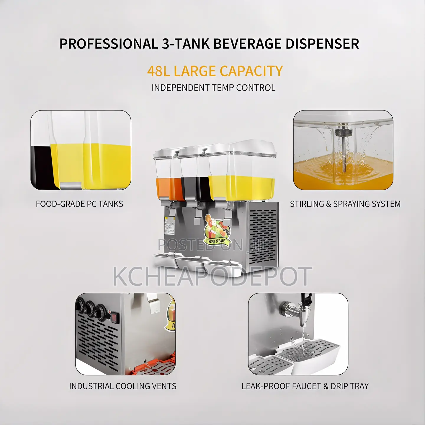 3-Tank Juice Dispenser