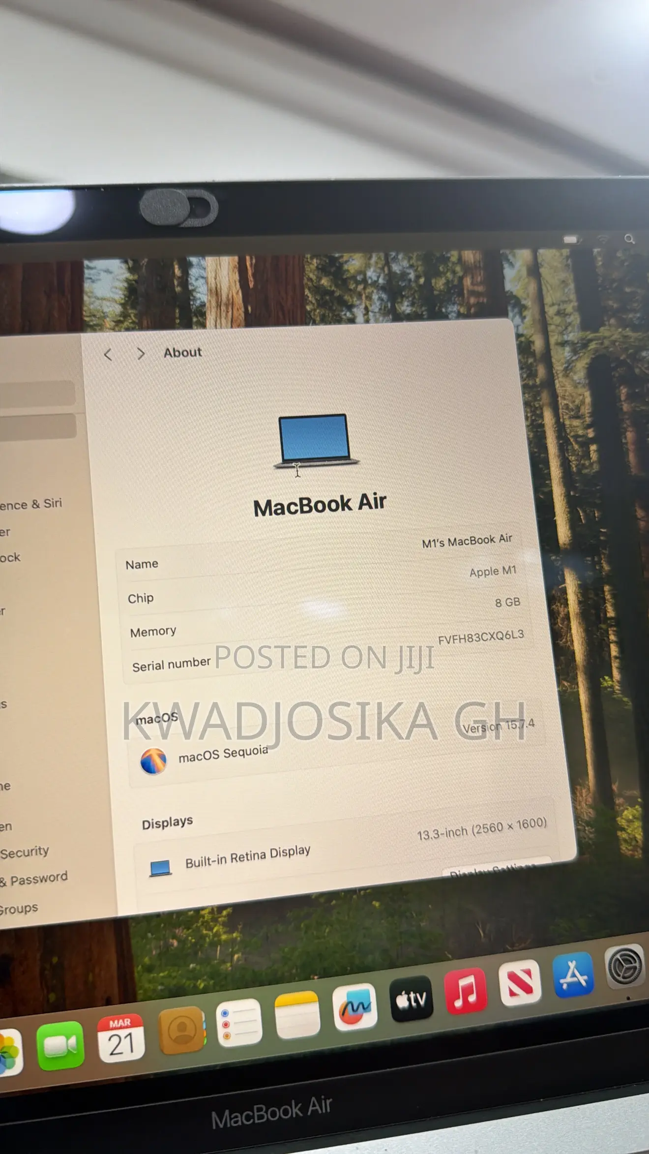 Laptop Apple MacBook Air 2020 M1 8GB Apple M1 SSD 128GB