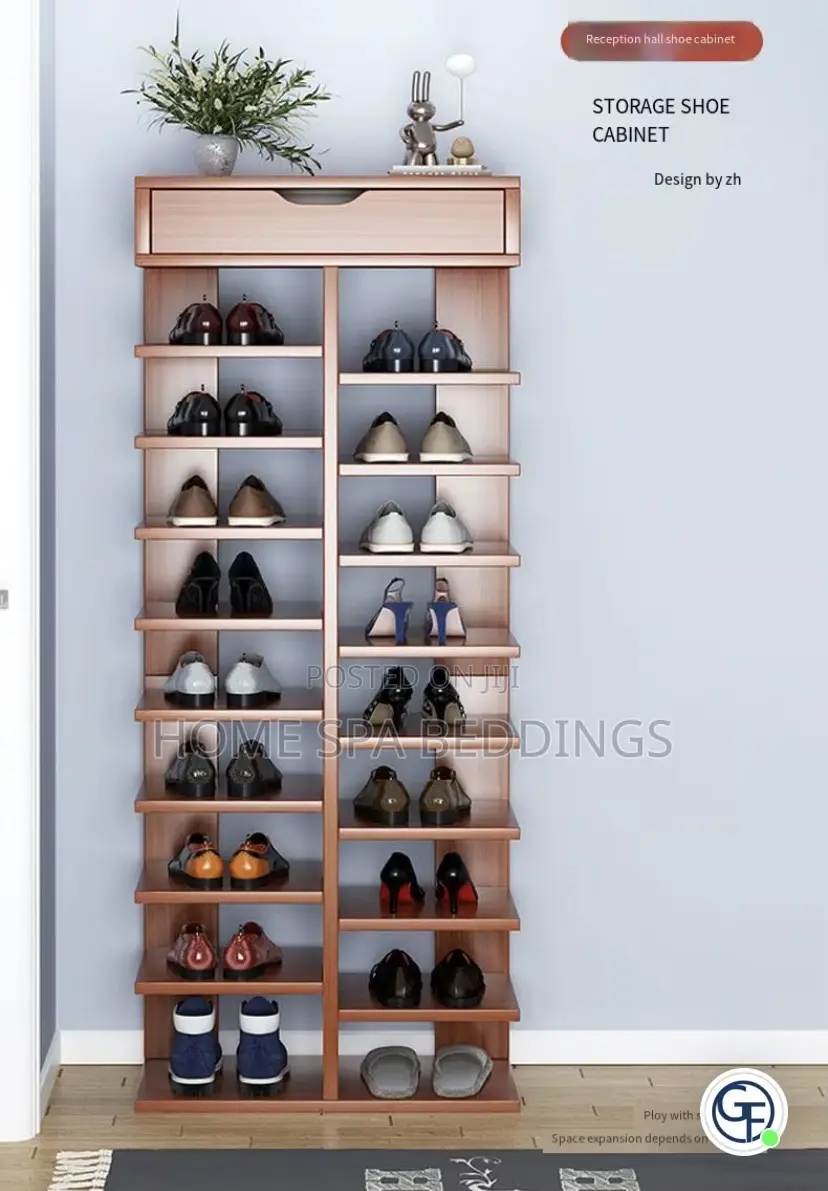 White and Coffee Brown Shoe Rack