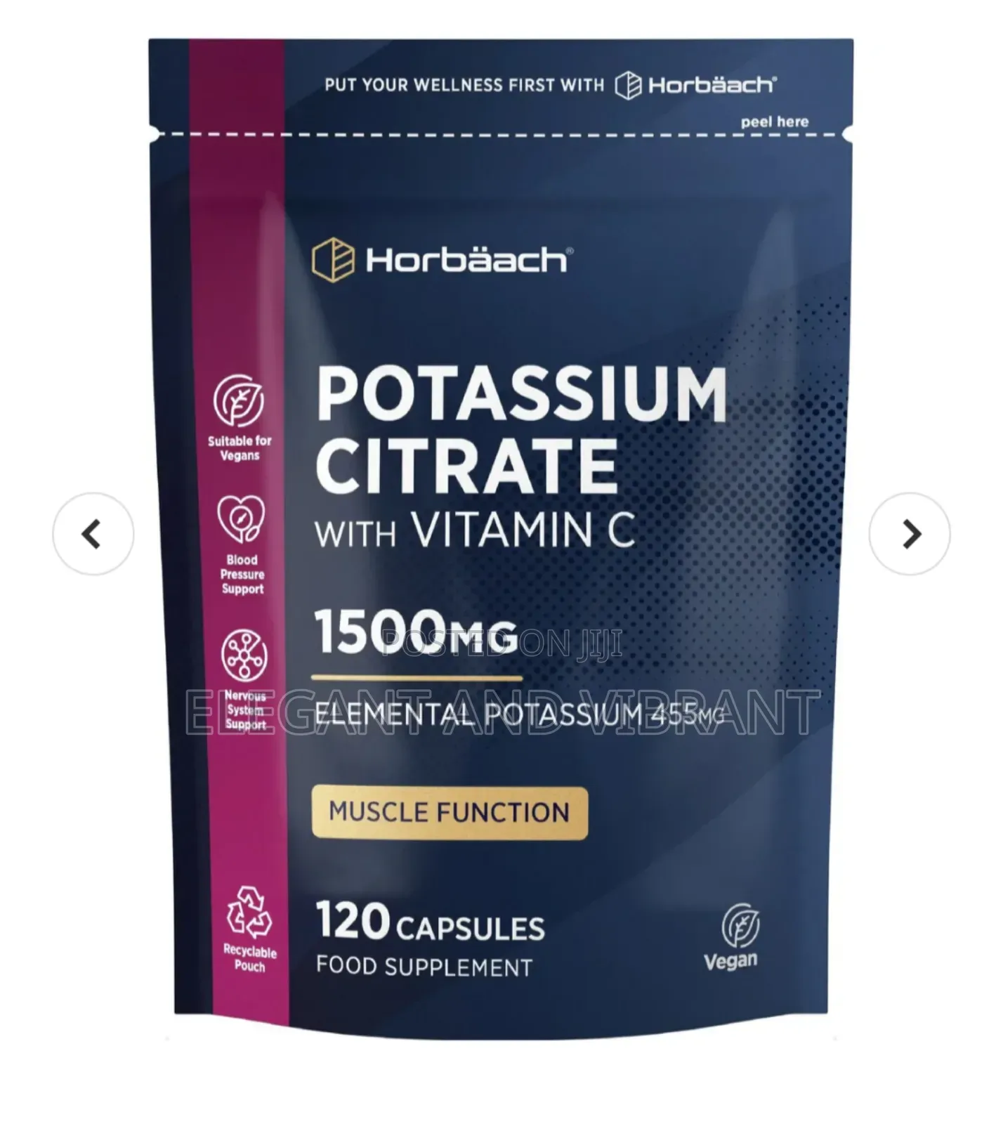 Potassium Citrate 1500 Mg With Vitamin C | 120 Capsules