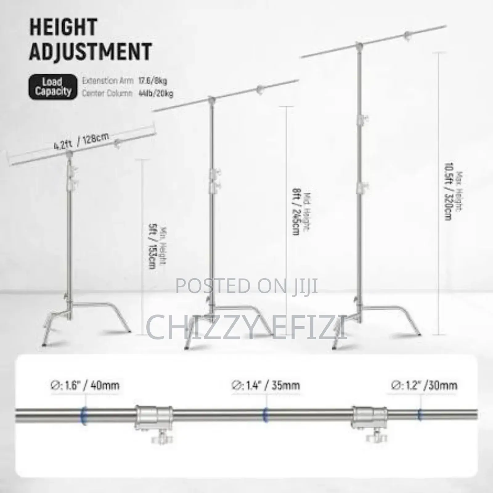 Digitek Heavy Duty Light C-stand – Strong, Adjustable Studio Ready