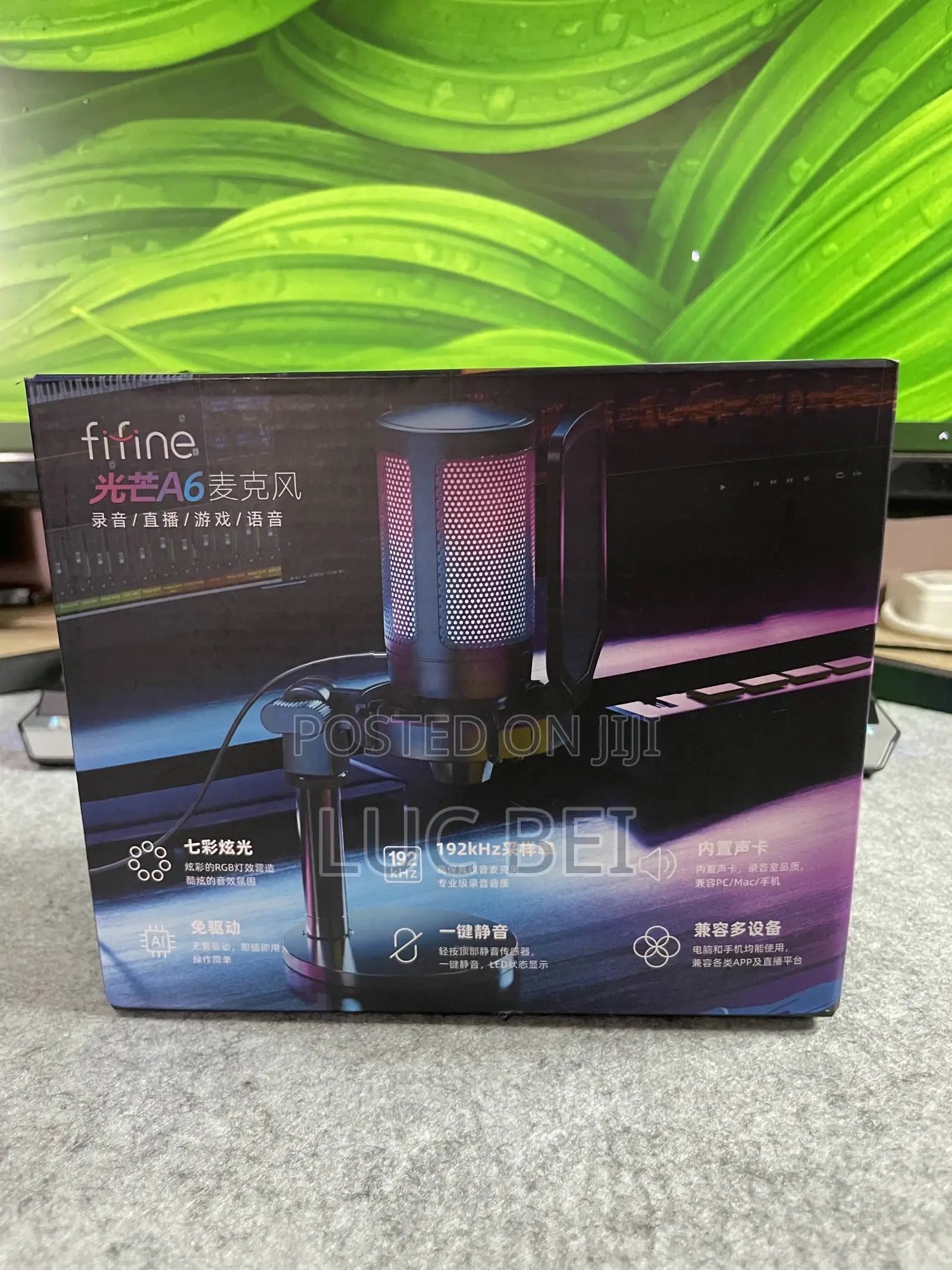 Fifine A6 RGB Studio Microphone for Streaming Gaming PC Phone Live Pro